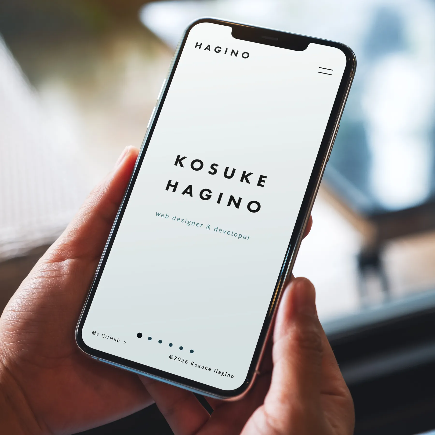ポートフォリオのスマホ版モックアップ